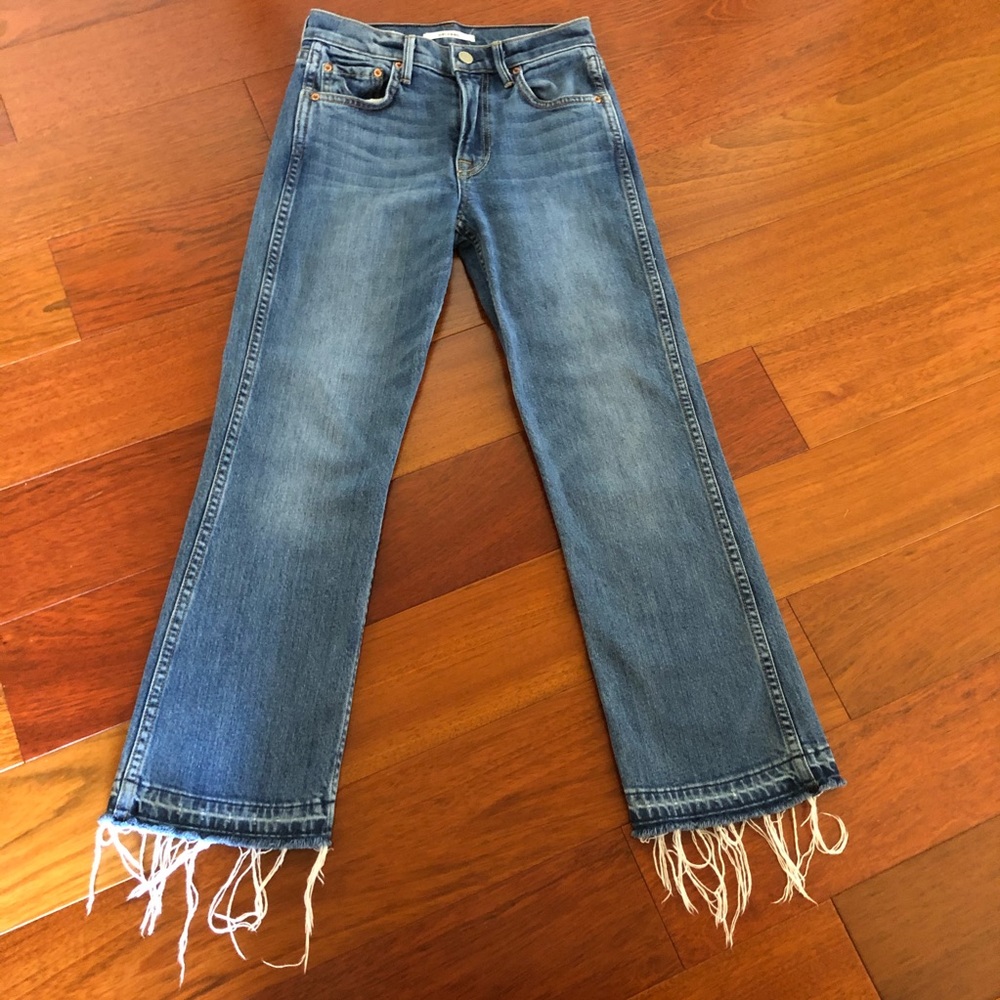 GRLFRND Joan 100% cotton cropped flare jeans